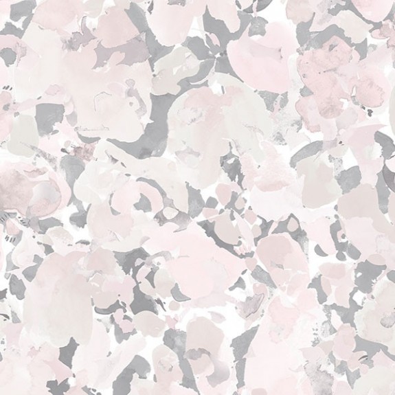 Bloom Wallpaper in Pink & Grey