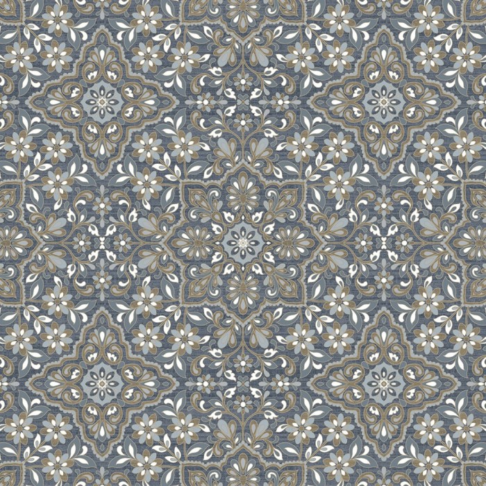 FH37542 - Floral Tile Wallpaper - Discount Wallcovering