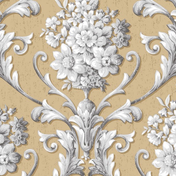 Floral Damask Wallpaper