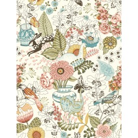 Whimsy Pink Fauna Wallpaper