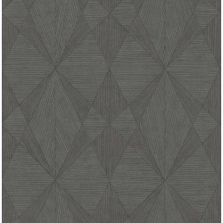 Intrinsic Dark Grey Geometric Wood Wallpaper