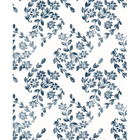 Arabesque Blue Floral Trail Wallpaper